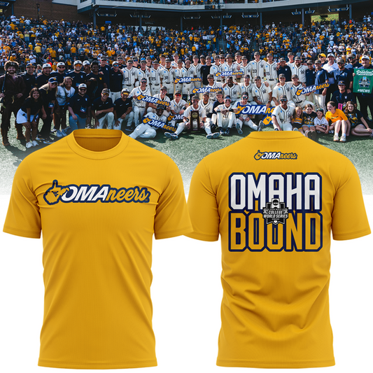 West Virginia Mountaineers 2026 NCAA Baseball Men's College World Series Omaneers Yellow T-Shirt