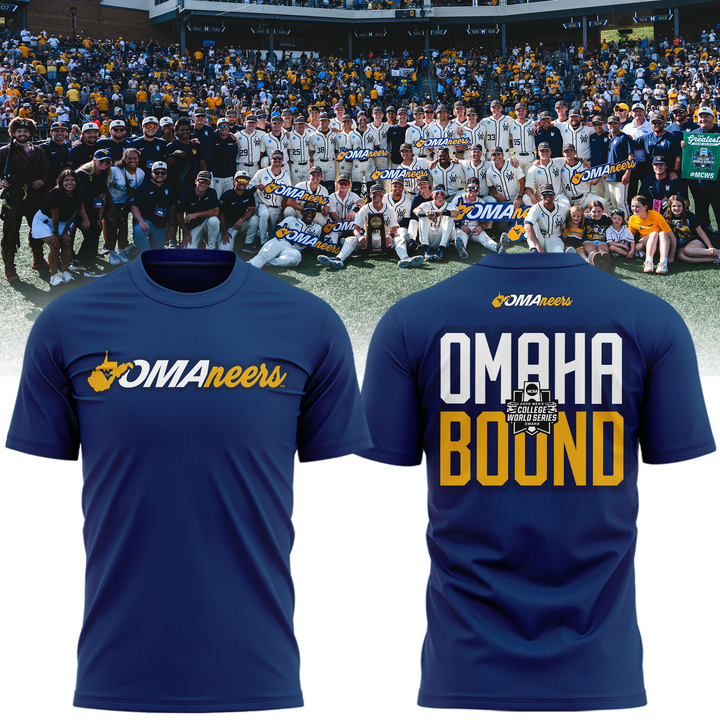 West Virginia Mountaineers 2026 NCAA Baseball Men's College World Series Omaneers T-Shirt