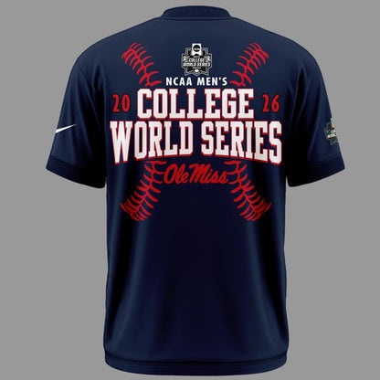 Limited Edition "Olemaha" Navy T-Shirt Ole Miss Baseball CWS2026