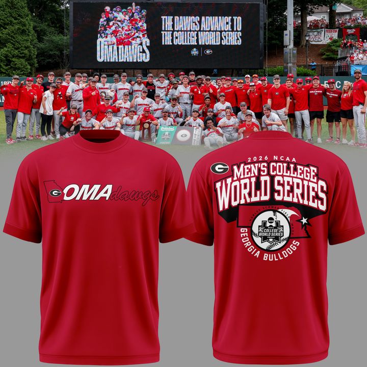 2.Limited Edition "Omadawgs" T-Shirt Georgia Baseball CWS2026