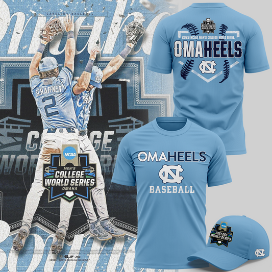 North Carolina Tar Heels 2026 Baseball College World Series Omaheels T-shirt