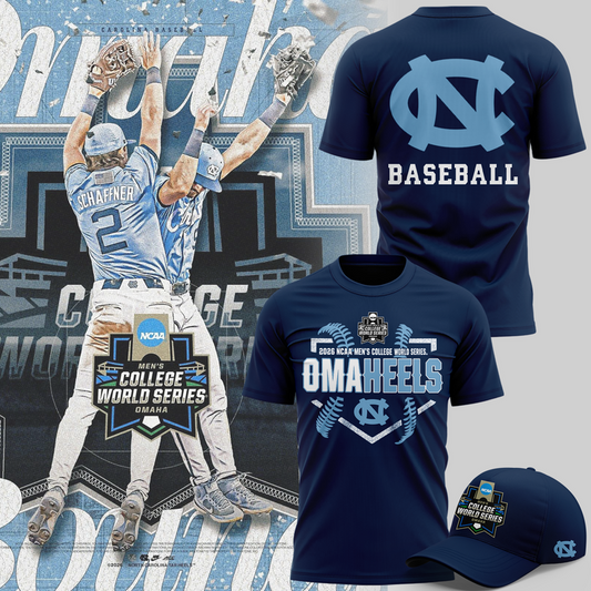 North Carolina Tar Heels 2026 Baseball College World Series Omaheels T-shirt