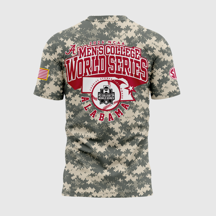 Alabama Crimson Tide 2026 Baseball College World Series OmaTide Camo T-Shirt