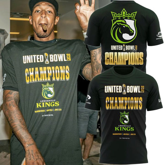Louisville Kings 2026 United Bowl Champions Green T-Shirt