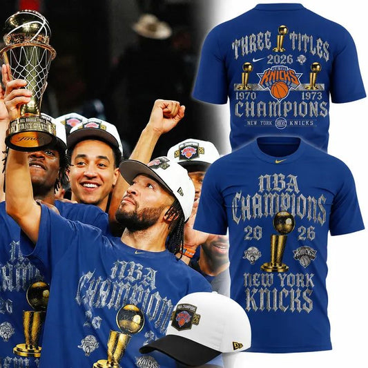 Unisex New York Knicks 2026 Finals Champions T-Shirt - Blue