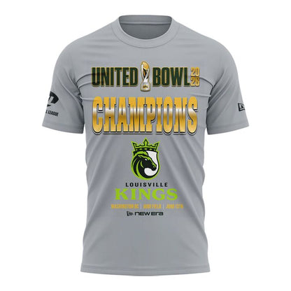 Louisville Kings 2026 United Bowl Champions Gray T-Shirt