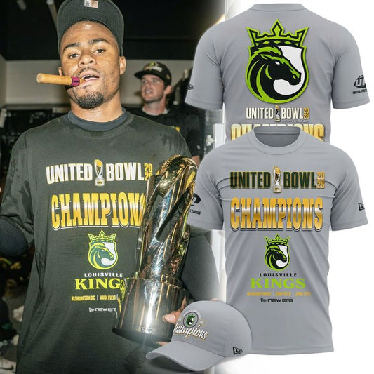 Louisville Kings 2026 United Bowl Champions Gray T-Shirt