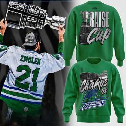 Florida Everblades Kelly Cup Champions 5X Championship Blue Sweatshirt