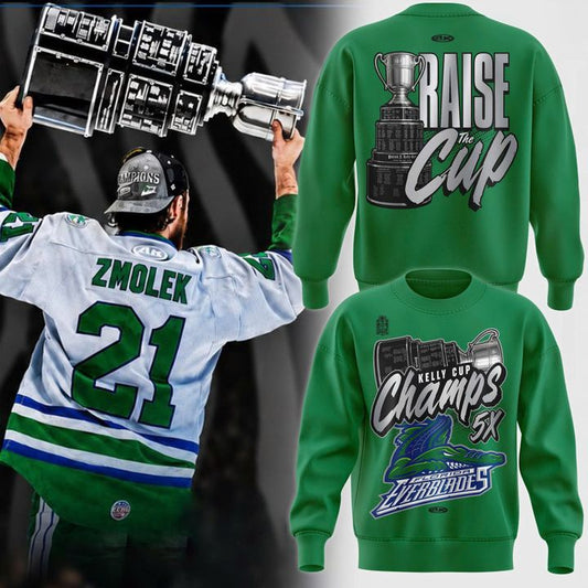Florida Everblades Kelly Cup Champions 5X Championship Blue Sweatshirt