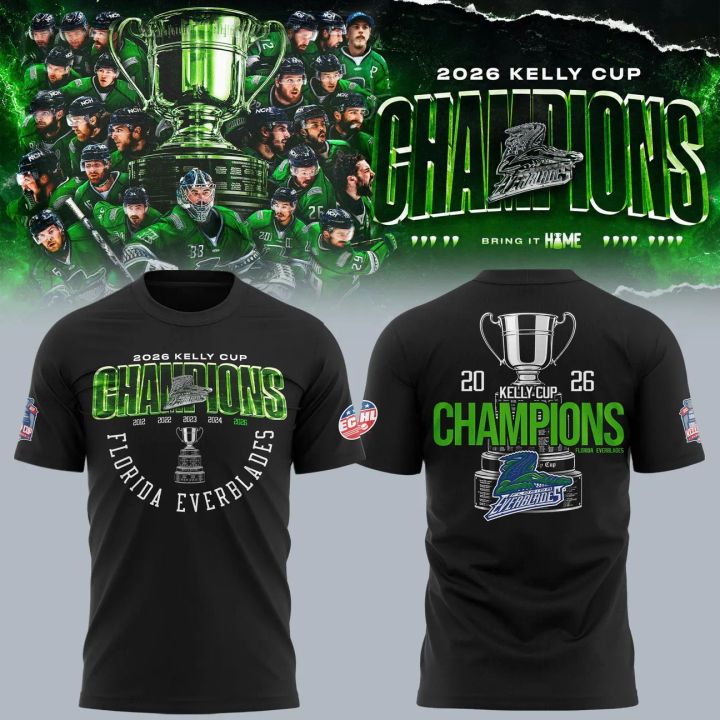 Florida Everblades Blue 2026 Kelly Cup Champions T-Shirt