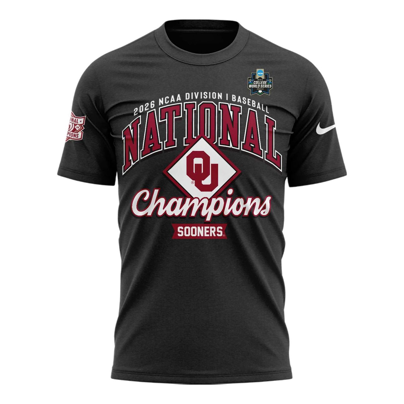 Oklahoma Sooners Baseball 2026 National Champions Tee