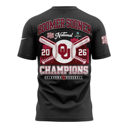 Oklahoma Sooners Baseball 2026 National Champions Tee