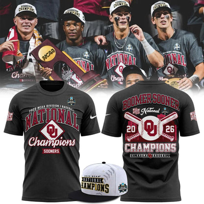 Oklahoma Sooners Baseball 2026 National Champions Tee