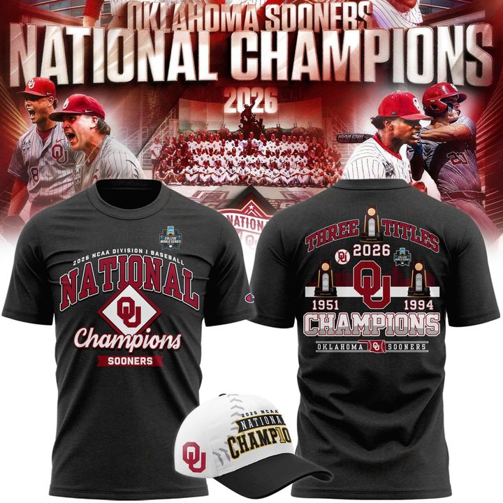 Oklahoma Sooners 2026 Baseball National Champions Locker Room Gray T-Shirt