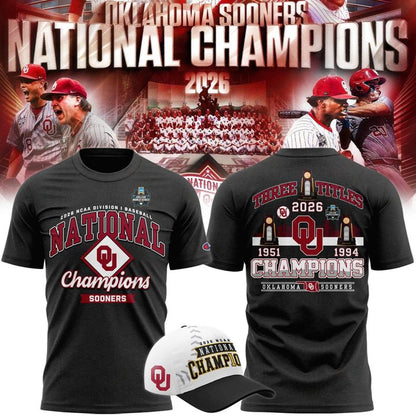 Oklahoma Sooners 2026 Baseball National Champions Locker Room Gray T-Shirt