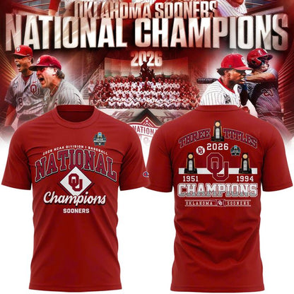 Oklahoma Sooners 2026 Baseball National Champions Locker Room Gray T-Shirt