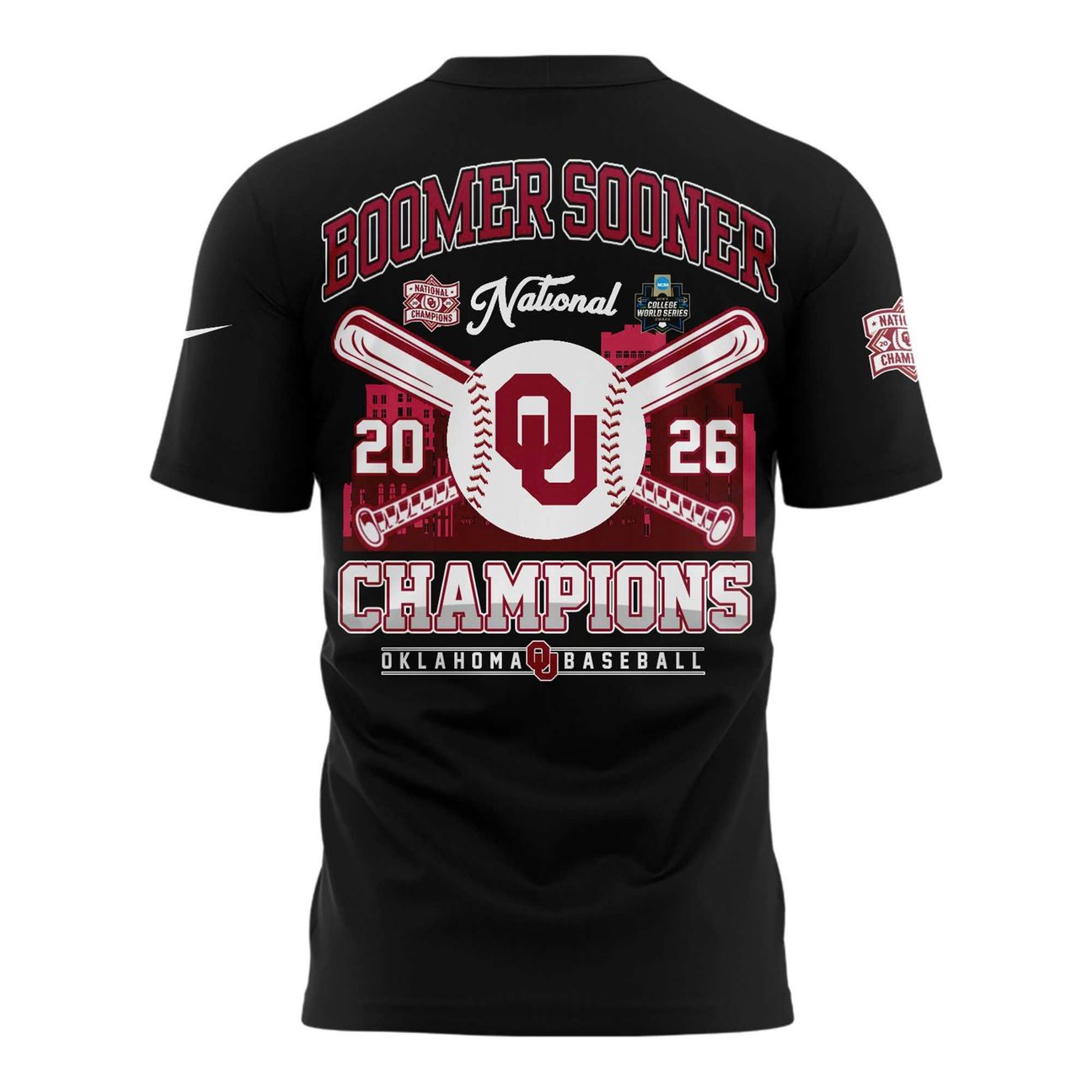 Oklahoma Sooners Baseball 2026 National Champions Tee