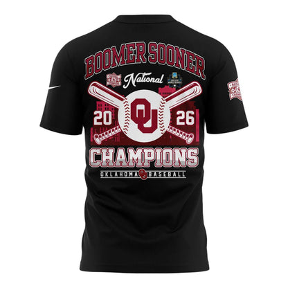 Oklahoma Sooners Baseball 2026 National Champions Tee