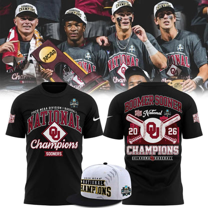 Oklahoma Sooners Baseball 2026 National Champions Tee