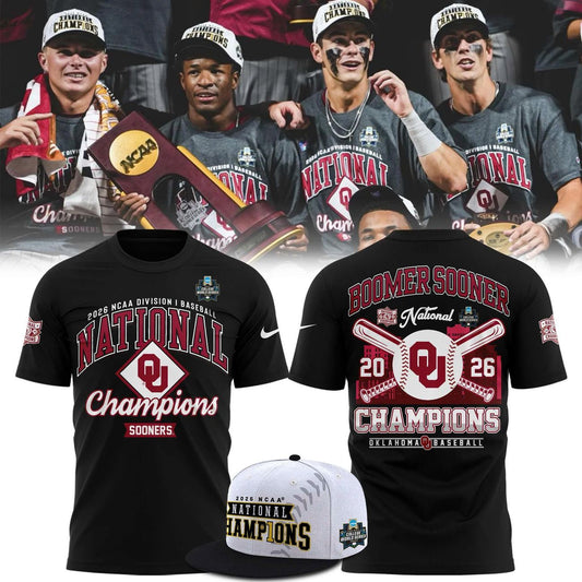 Oklahoma Sooners Baseball 2026 National Champions Tee