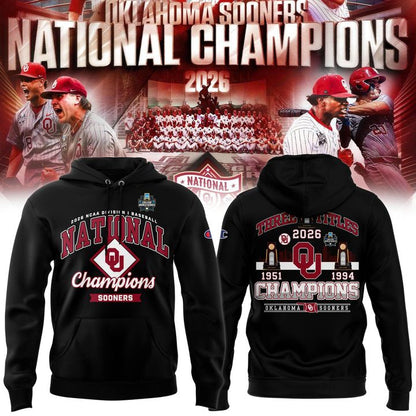Oklahoma Sooners 2026 Baseball National Champions Locker Room Hoodie