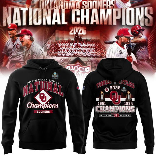 Oklahoma Sooners 2026 Baseball National Champions Locker Room Hoodie