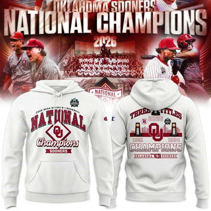 Oklahoma Sooners 2026 Baseball National Champions Locker Room Hoodie