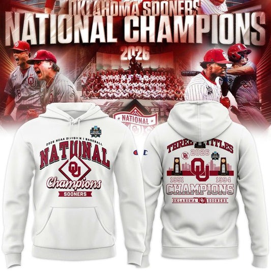 Oklahoma Sooners 2026 Baseball National Champions Locker Room Hoodie