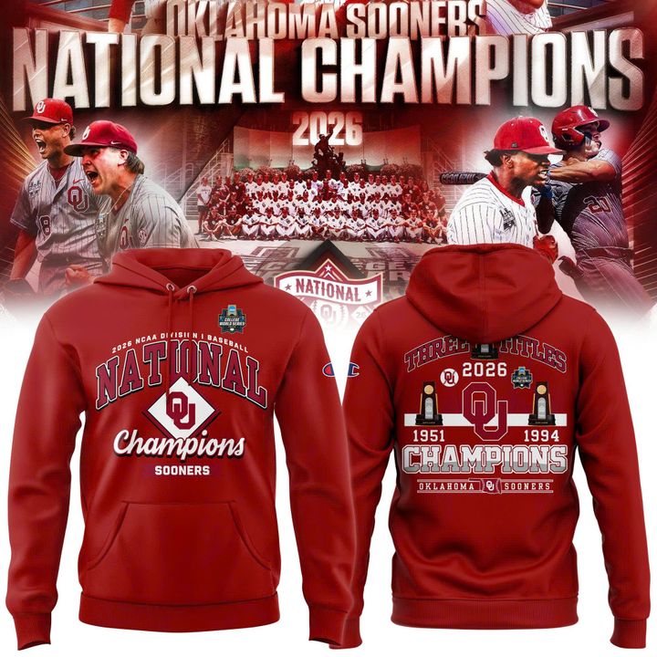 Oklahoma Sooners 2026 Baseball National Champions Locker Room Hoodie
