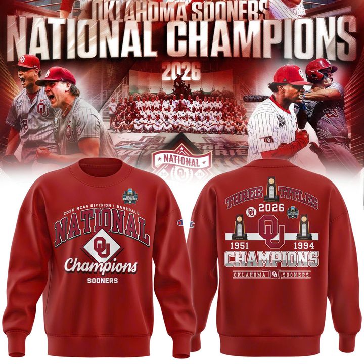 Oklahoma Sooners 2026 Baseball National Champions Locker Room Sweatshirt