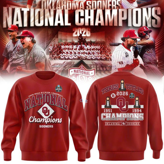 Oklahoma Sooners 2026 Baseball National Champions Locker Room Sweatshirt