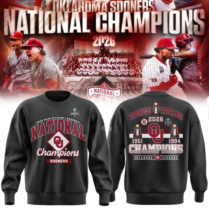 Oklahoma Sooners 2026 Baseball National Champions Locker Room Sweatshirt