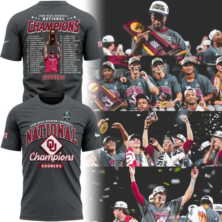Oklahoma Sooners Baseball National Champions 2026 T-Shirt