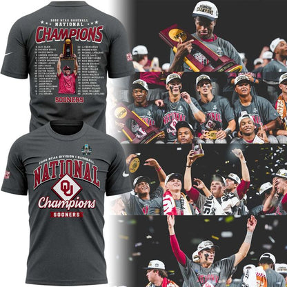 Oklahoma Sooners Baseball National Champions 2026 T-Shirt