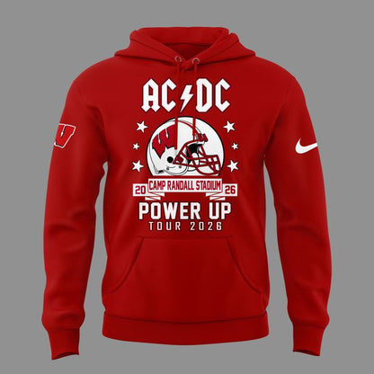 02. Hoodie AC/DC x Wisconsin Badgers Football - Power Up Tour 2026 Hoodie