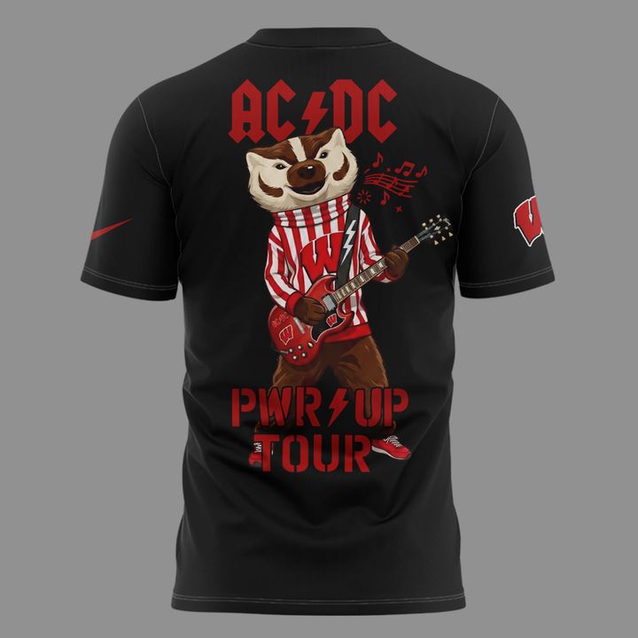 05. Limited Edition AC/DC x Wisconsin Badgers Football - Power Up Tour 2026 T-Shirt