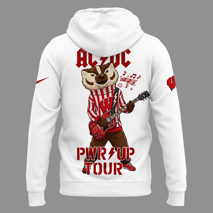 10. Limited Hoodie AC/DC x Wisconsin Badgers Football - Power Up Tour 2026 Hoodie