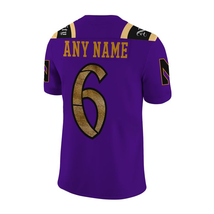Northwestern Wildcats Purple & Gold Player Football Jersey – Purple - Custom Name and Number