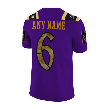 Northwestern Wildcats Purple & Gold Player Football Jersey – Purple - Custom Name and Number