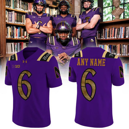 Northwestern Wildcats Purple & Gold Player Football Jersey – Purple - Custom Name and Number