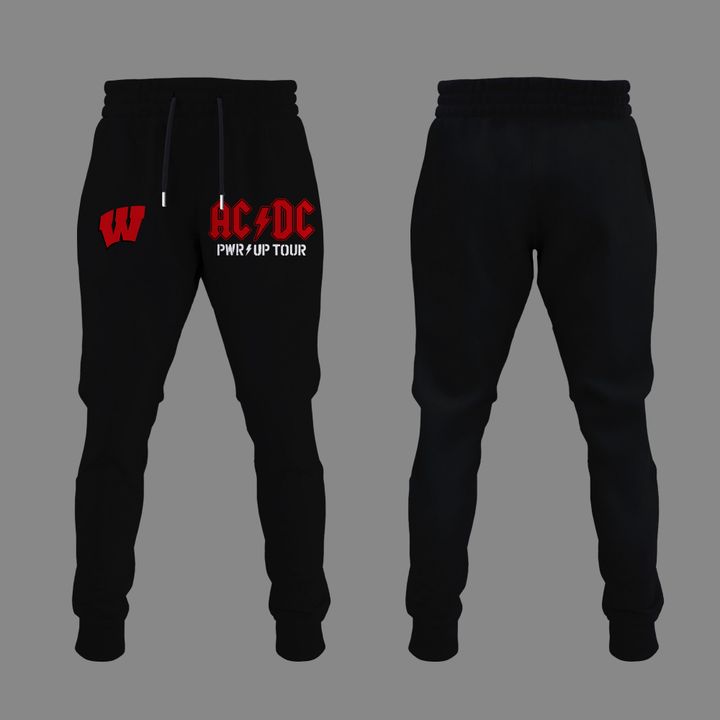 12. Perfect 2026 Power Up Tour AC/DC x Wisconsin Badgers Football Hoodie