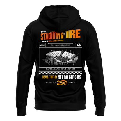Limited Edtion BYU Football x Brad Paisley Stadium Of Fire Tour Black Hoodie