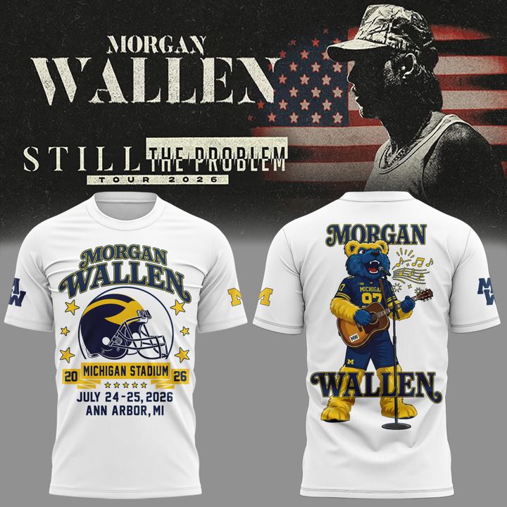Limited Edition Morgan Wallen x Michigan Wolverines Football - Still The Problem Tour 2026 T-Shirt