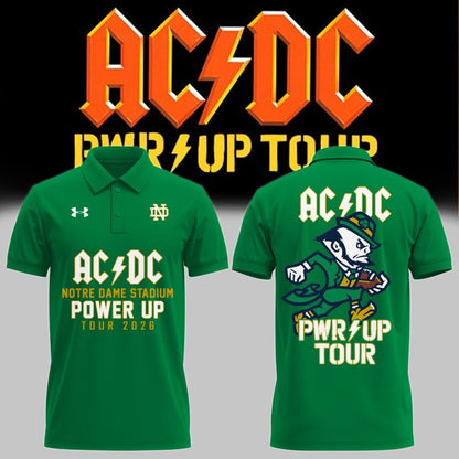 01.2. Exclusive Polo AC/DC x Notre Dame Football - Power Up Tour 2026 Polo Shirt
