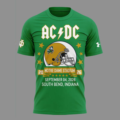 001. New Tshirt AC/DC x Notre Dame Football - Power Up Tour 2026 T-Shirt