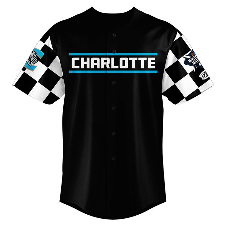 Custom Charlotte Knights NASCAR Theme Black Baseball Jersey