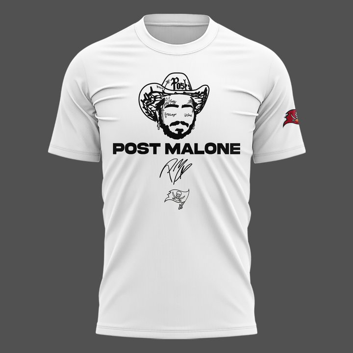 1.Exclusive Post Malone x Tampa Bay Buccaneers White Tshirt 2026