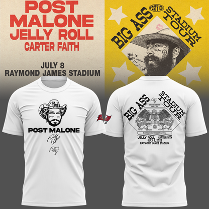 Exclusive Post Malone x Tampa Bay Buccaneers White Tshirt 2026