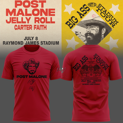 Exclusive Post Malone x Tampa Bay Buccaneers Red Tshirt 2026