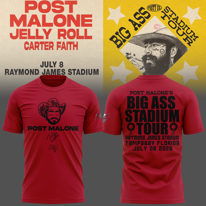 Exclusive Post Malone x Tampa Bay Buccaneers Red Tshirt 2026